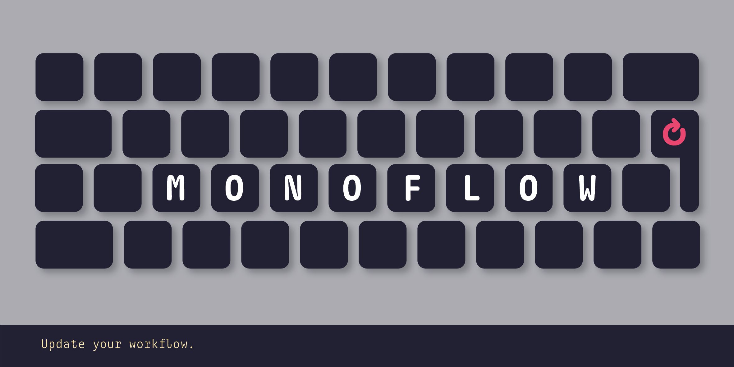 Monoflow Poster: Illustration (Buchstaben auf einer Computertastatur)